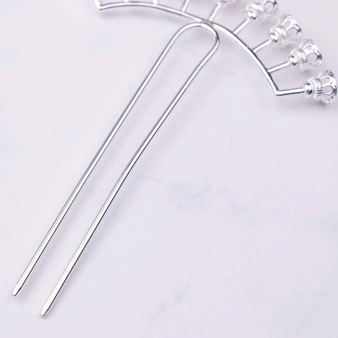 Ancient-style diy accessories, hairpins, material kits, homemade hair accessories, headwear, mixed ancient-style hair forks, nine-row bead hair forks, cast copper hair fork accessories, hair accessories Specification image