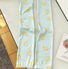 湖蓝香蕉图案韩版网红新款可爱印花护袖泫雅风手臂套袖冰袖