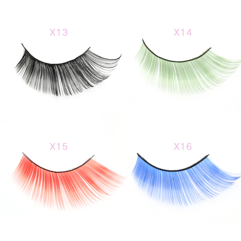 5D Color False Eyelashes Solid Color Eye Tail Elongated Exaggerated Three-Dimensional Mink Hair Eyelashes details Picture