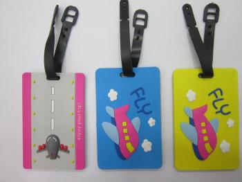 Environmentally Friendly Non-Toxic Pvc Silicone Cartoon Head Plane Color Luggage Tag Specification drawing