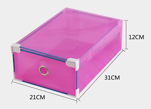 PP环保斜纹铁边透明抽屉防尘简易收纳盒详情图3
