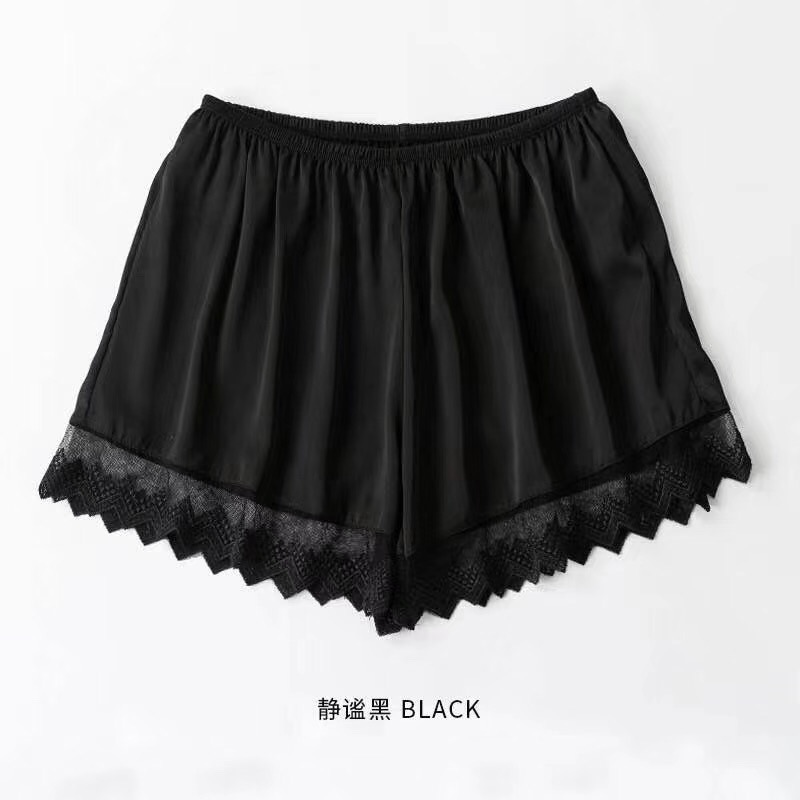 The New Korean Version Of Loose Anti-Slip Safety Pants Women Wear Satin Lace Leggings Plus Size Home Shorts Specification drawing