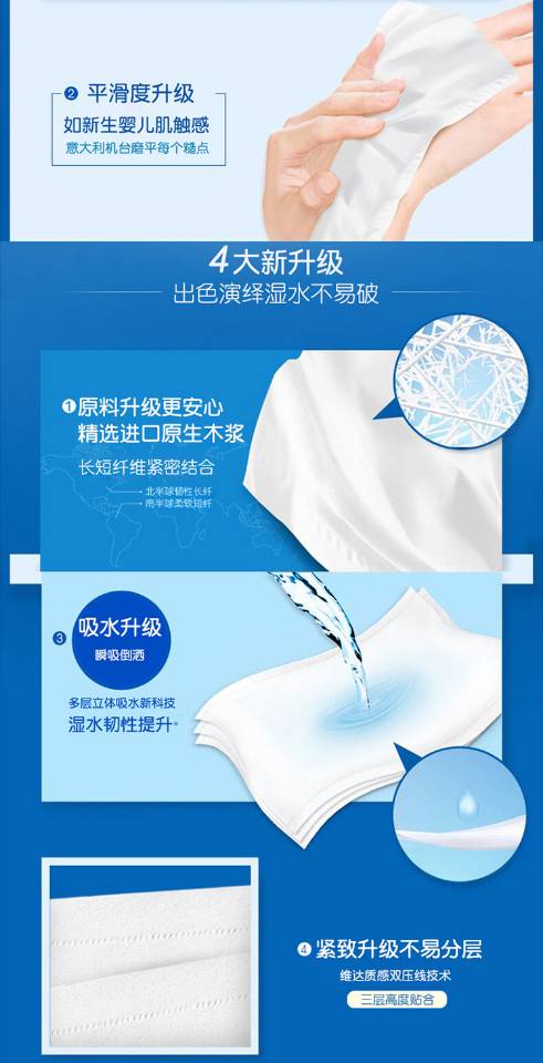 维达超韧系列软包抽纸3层130抽6包纸巾卫生纸纸巾代发细节图