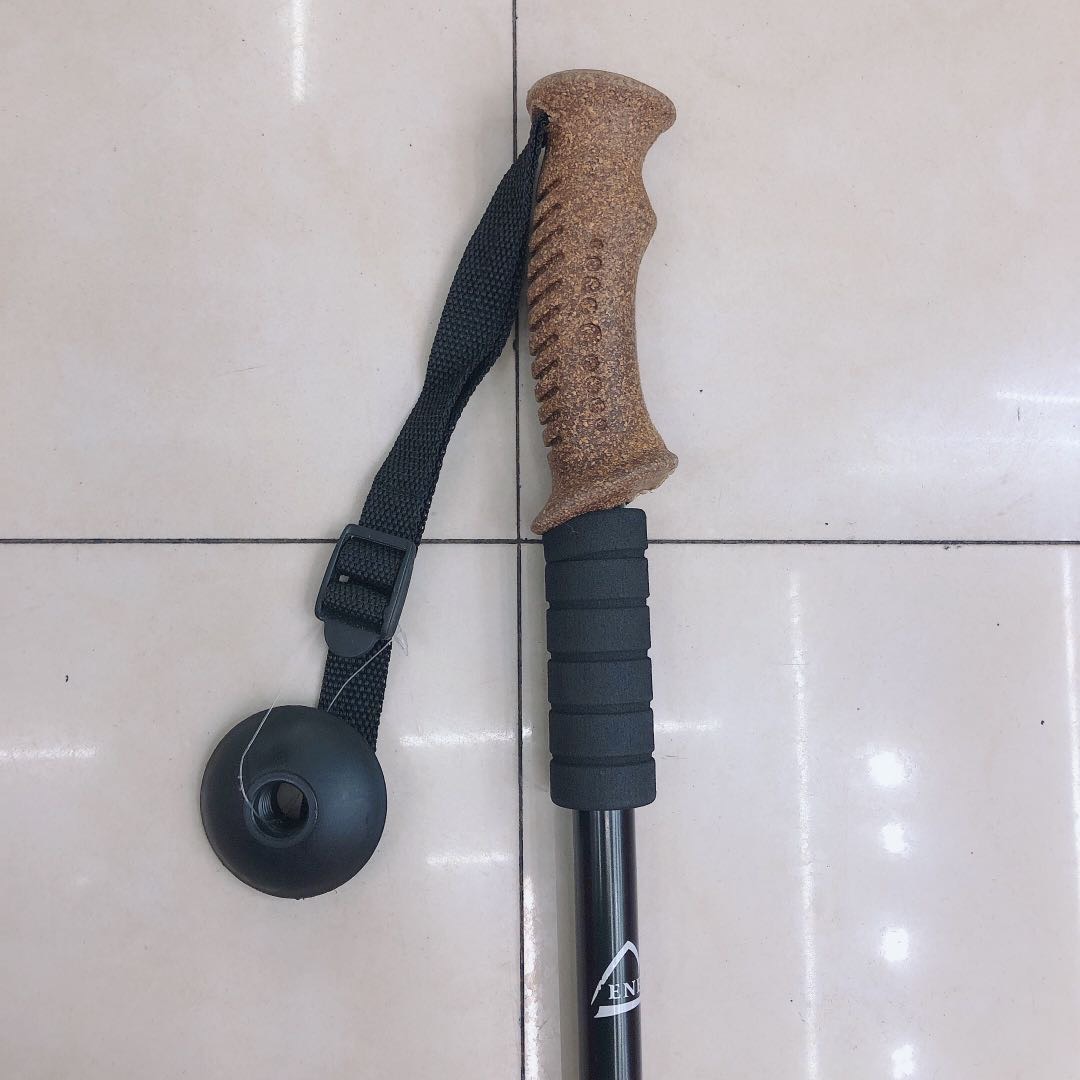 登山杖户外超轻碳素折叠手仗拐杖铝合金伸缩减震直弯柄老人徒步棍产品图