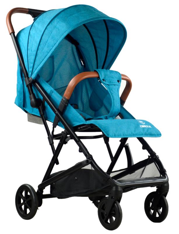 The lightweight baby stroller, after being folded in three folds, has a smaller body and can be directly loaded onto an airplane. It features flexible wheels, silent tires and leather handles details Picture