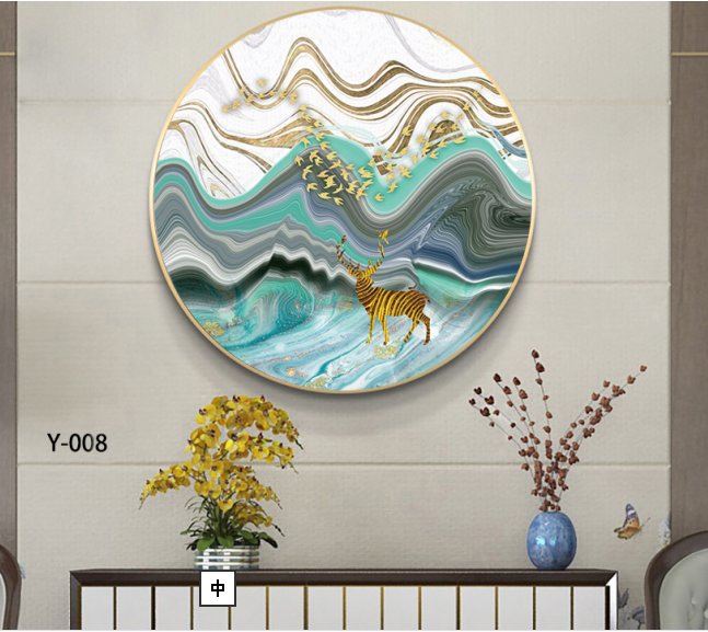 Modern light luxury living room dining room aisle hanging painting decorative painting mural oil cloth painting thumbnail