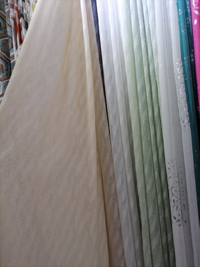 Jacquard yarn and curtain fabric in solid color, simple style living room, custom heat insulation and sunshade rental bedroom