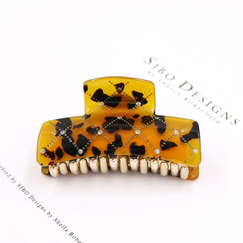 New Large Rhinestone Acetic Acid Plate Inlaid With Diamond Steel Ball Hairpin Vertical Clip Grab Clip Headwear details Picture