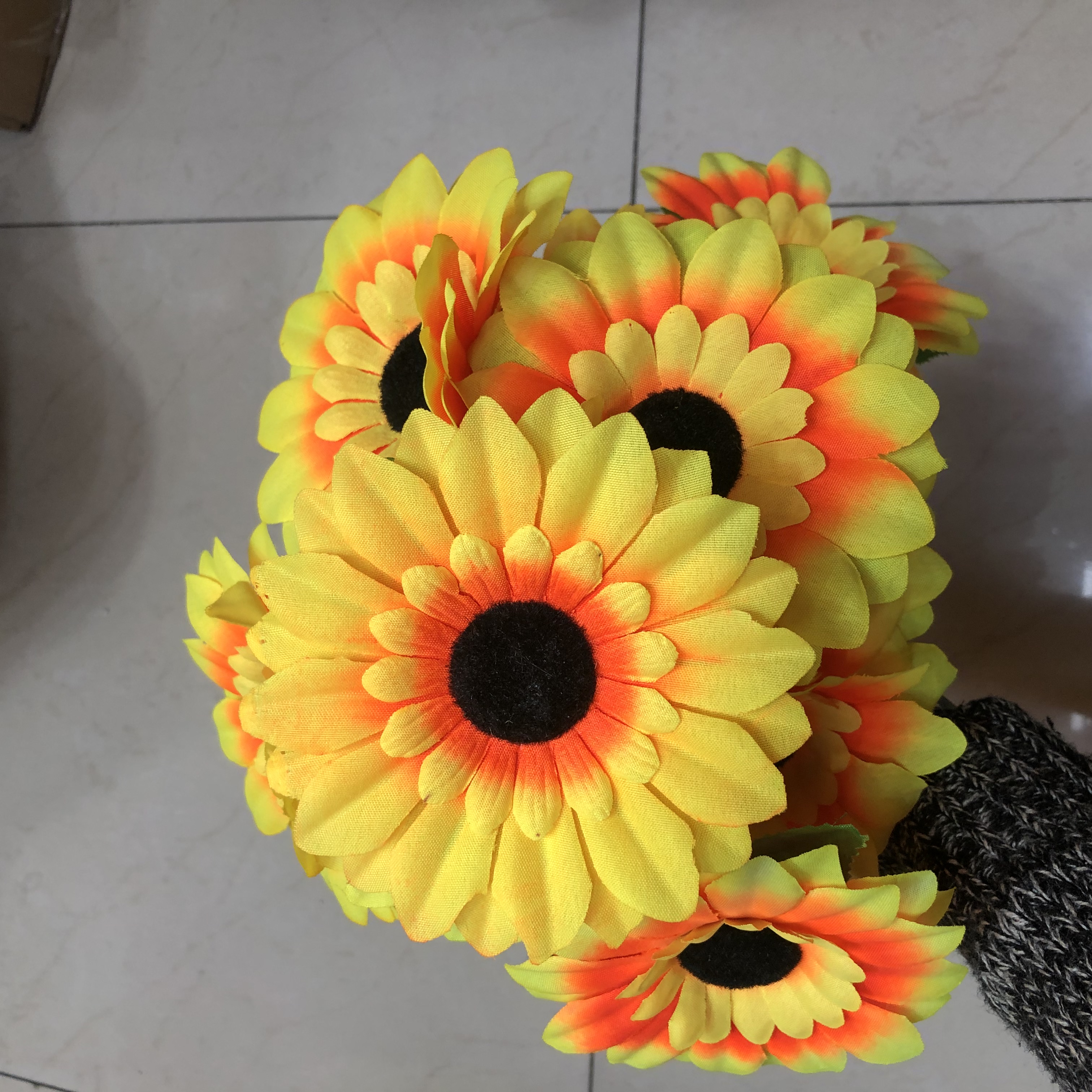仿真向日葵花束绢花假花塑料花 太阳花舞蹈道具手花