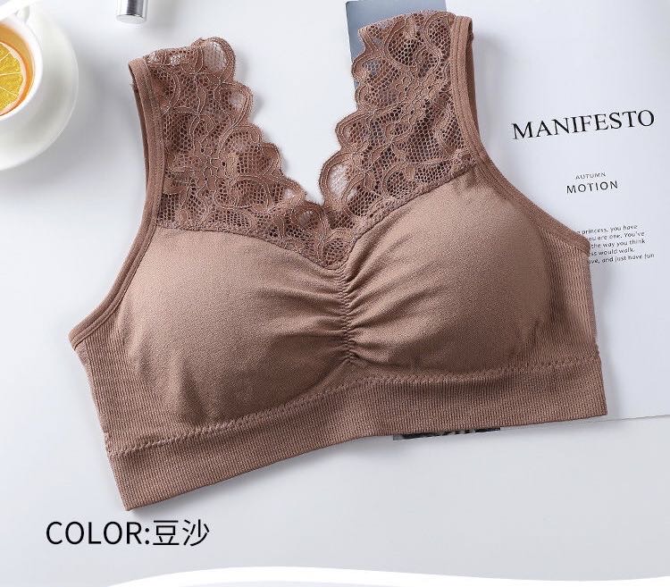 Underwear Women's Beauty Vest Lace Without Underwire Sports Shock-Proof Running Chest Spread Gather Sleep Bra Girl Chest Wrap