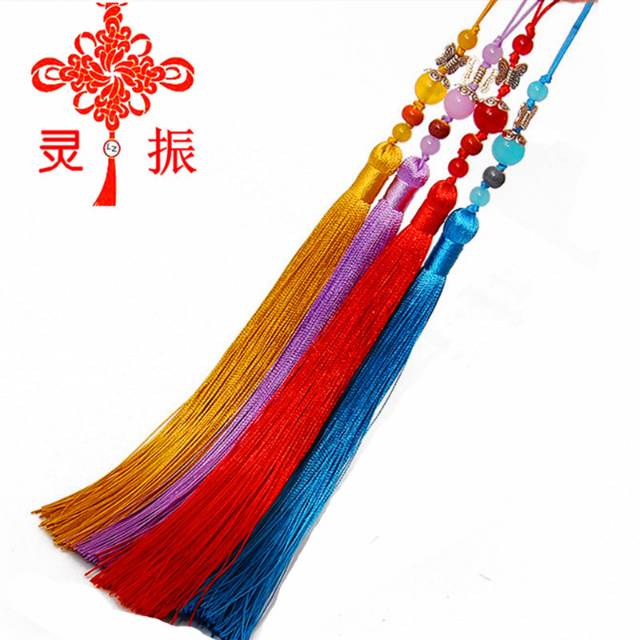 New Style Fan Tassel Hanging Tassel Polyester Ice Silk Butterfly Fan Tassel Hand-Woven Ancient Chinese Clothing Pressure Front Tassel