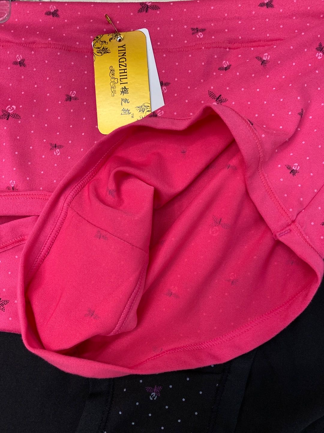 Women's Large Size Cotton Antibacterial Inner Crotch Printed Red High Waist Series Underwear details Picture