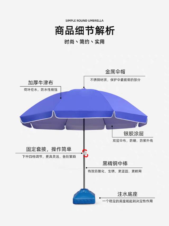 太阳伞大型户外摆摊商用遮阳伞大雨伞庭院伞大号超大沙滩雨棚广告产品图