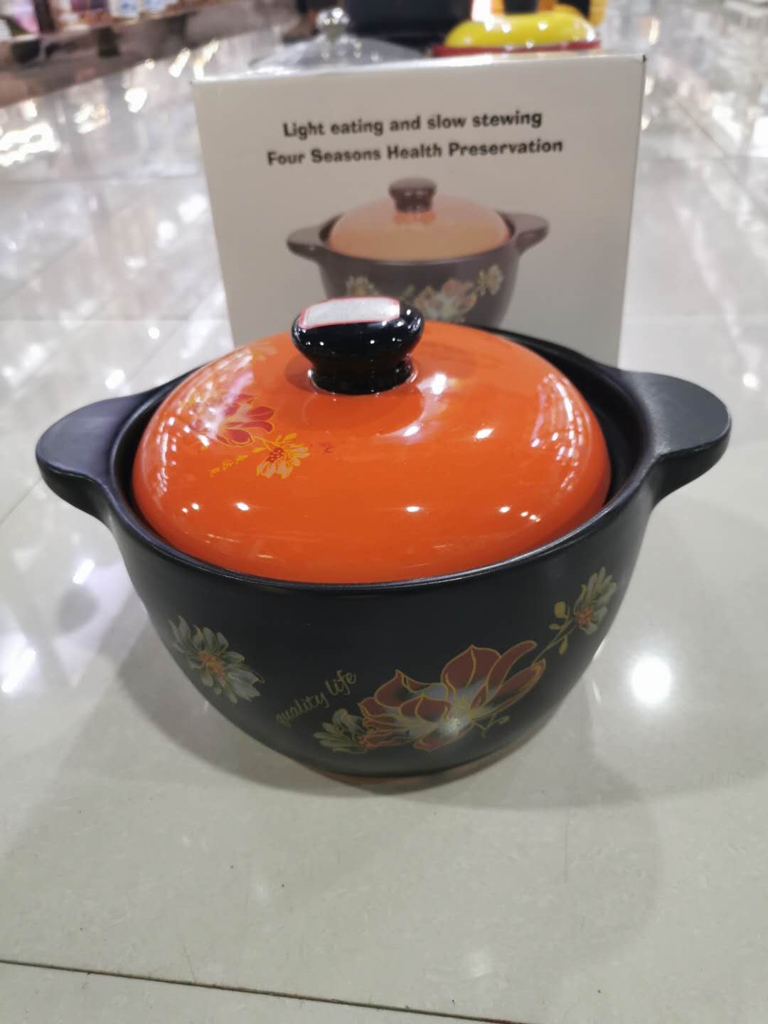 G-333美质瓷色釉砂锅耐烧煲汤明火