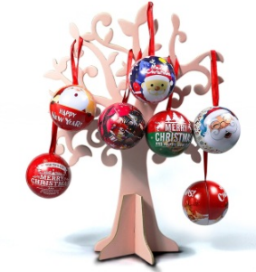 圣诞节礼品创意卡通圆形铁球收纳圣诞礼品定制