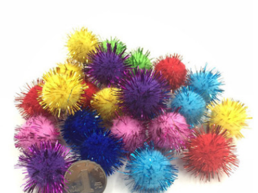 DIY Christmas decorations: Handmade polypropylene gold scallion plush balls, colorful mixed batch plush balls Specification image