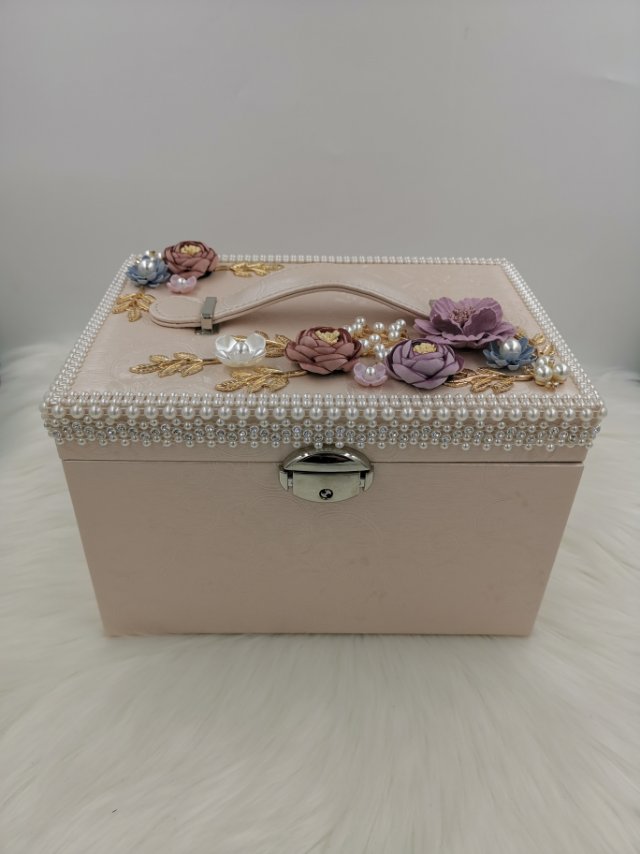 义乌好货 花朵珍珠首饰盒公主风饰品收纳盒。