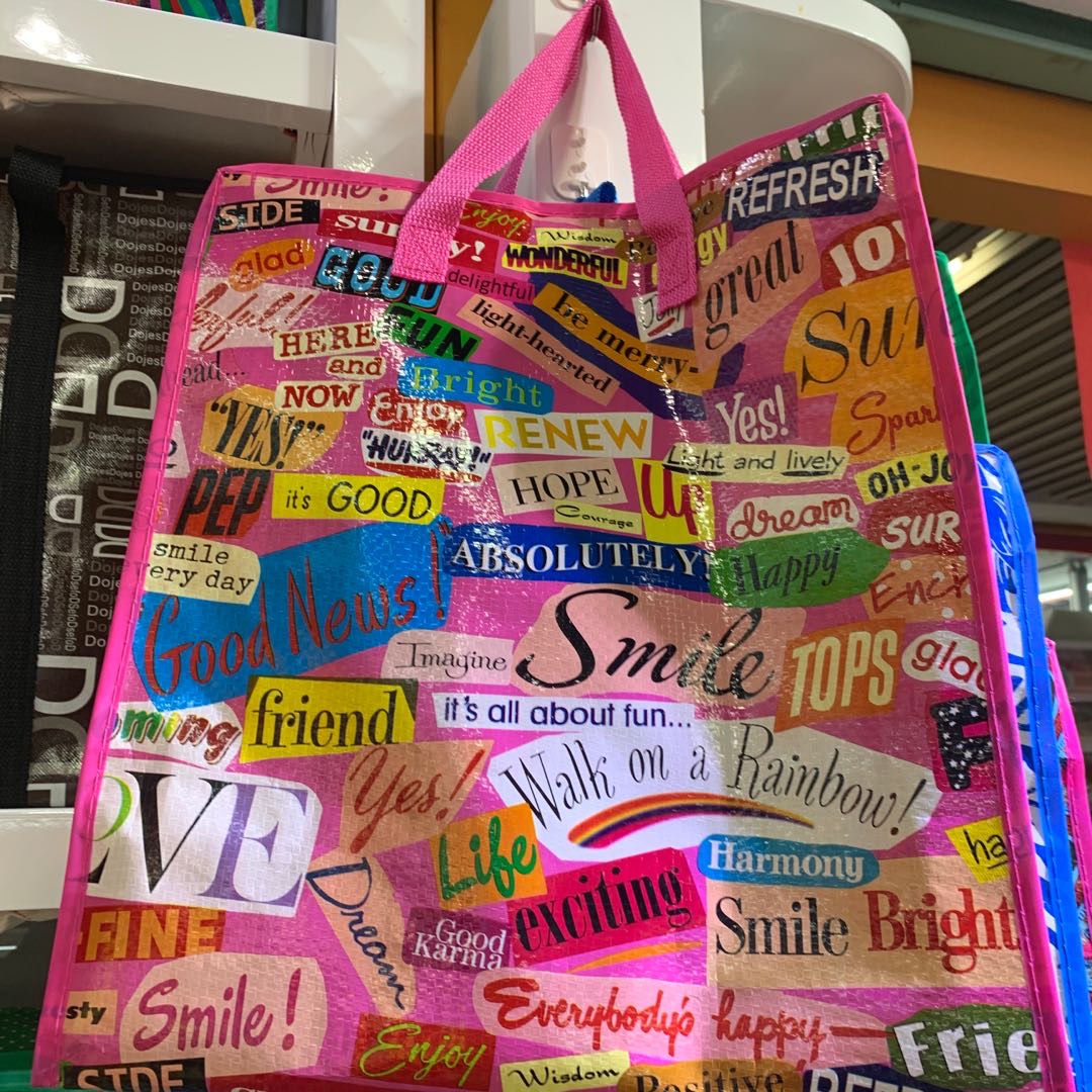 粉色字母多功能袋子旅行包