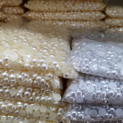 Wholesale of high-quality 6-16mm ABS pearl flat-bottomed semi-circular imitation pearl mobile phone DIY accessories and nail art materials