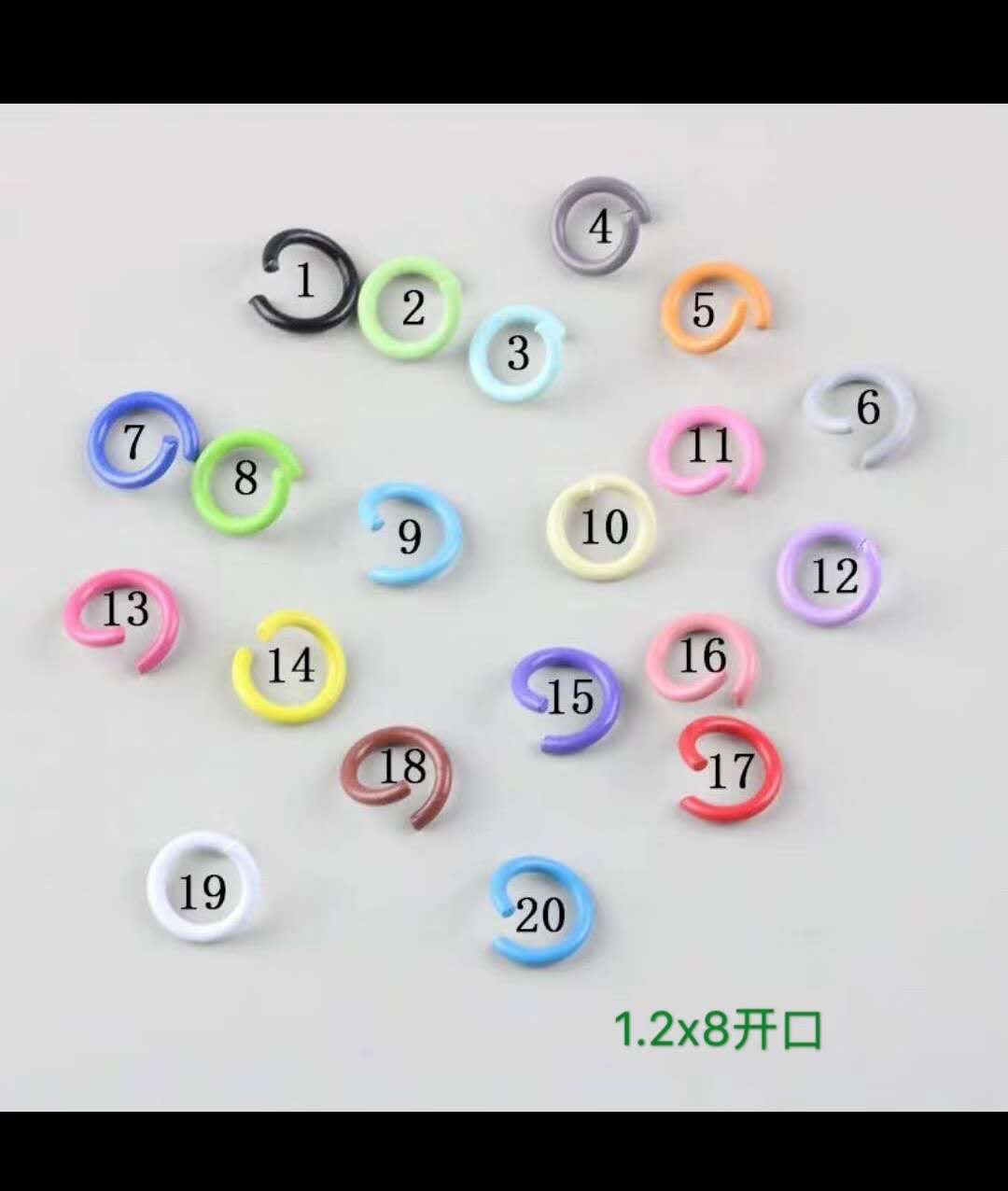 Colored 1.0x10 iron ring for jewelry accessories details Picture