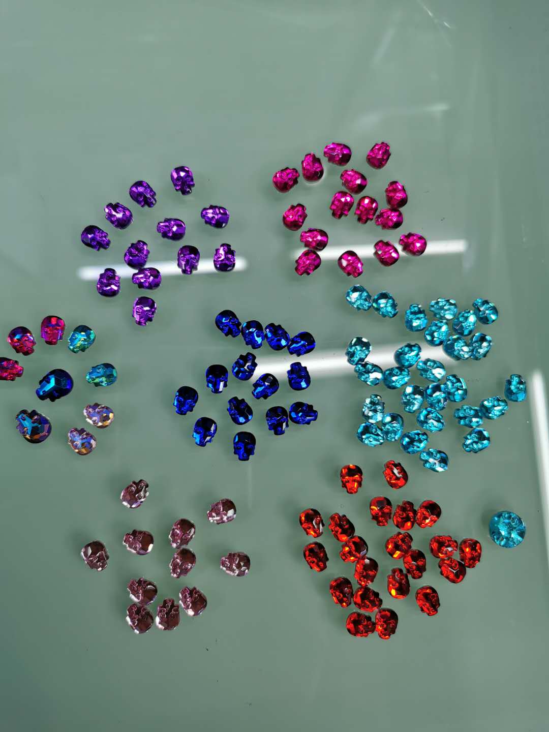 骷髅头长条幻彩异形钻仿奥钻美甲钻DIY钻