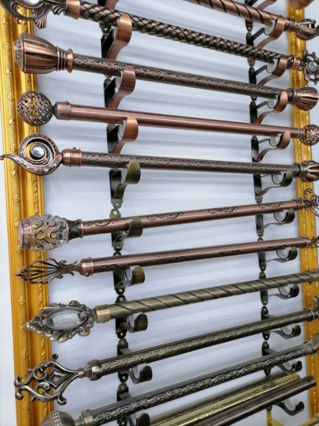 水晶头窗帘杆子罗马杆双杆单杆窗帘轨道静音