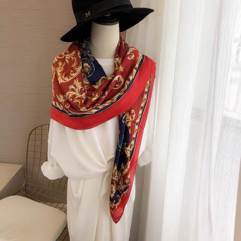 Scarf Gift Autumn And Winter Large Square Scarf Female Gauze Scarf Mother Specification drawing