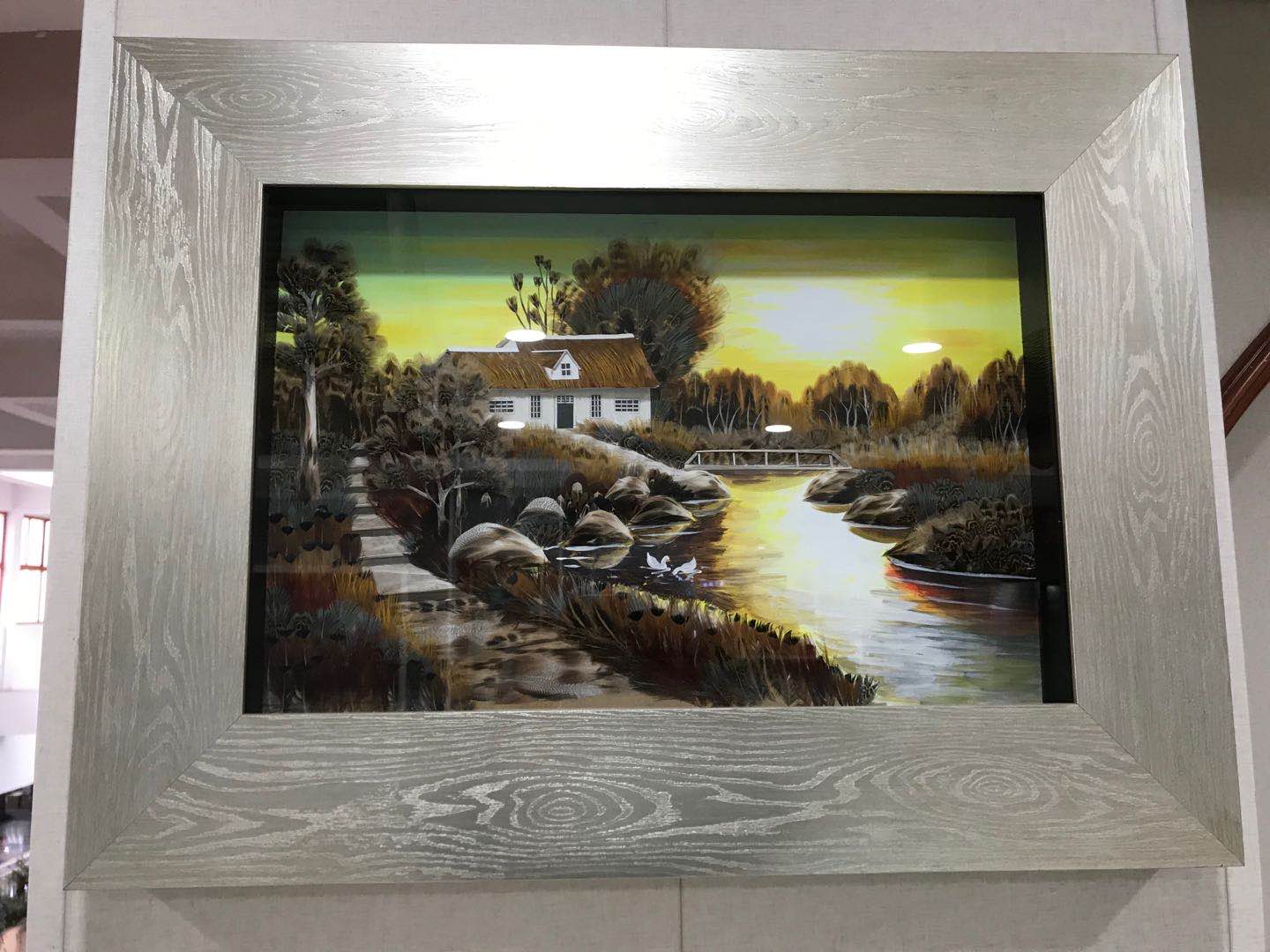 义乌大森装饰45X65cm纯手工羽毛装饰画