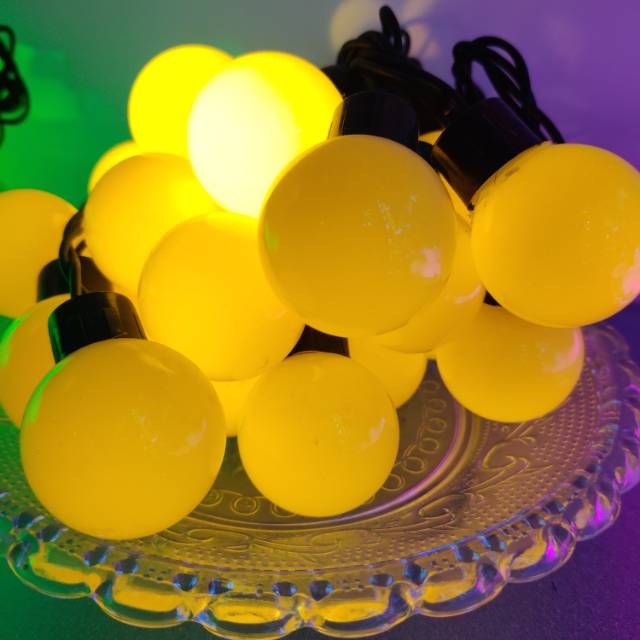 led彩灯球圆球户外装饰串灯球泡粗线黑线防水特大圆球串灯产品图