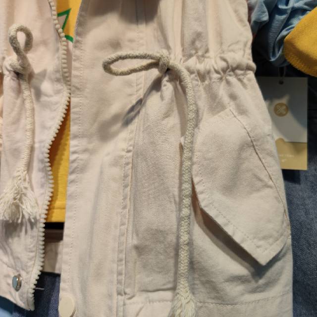 New spring windbreaker for girls, mid-length windbreaker for girls, stylish spring and autumn girls, Korean-style clothes details Picture