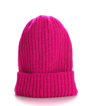 Rose Red Custom Embroidered High Warm Woolen Hat Family Knit Hat For Men And Women