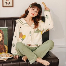 睡衣女纯棉短款夏季宽松休闲大码套装学生韩版可爱卡通家居服套装
