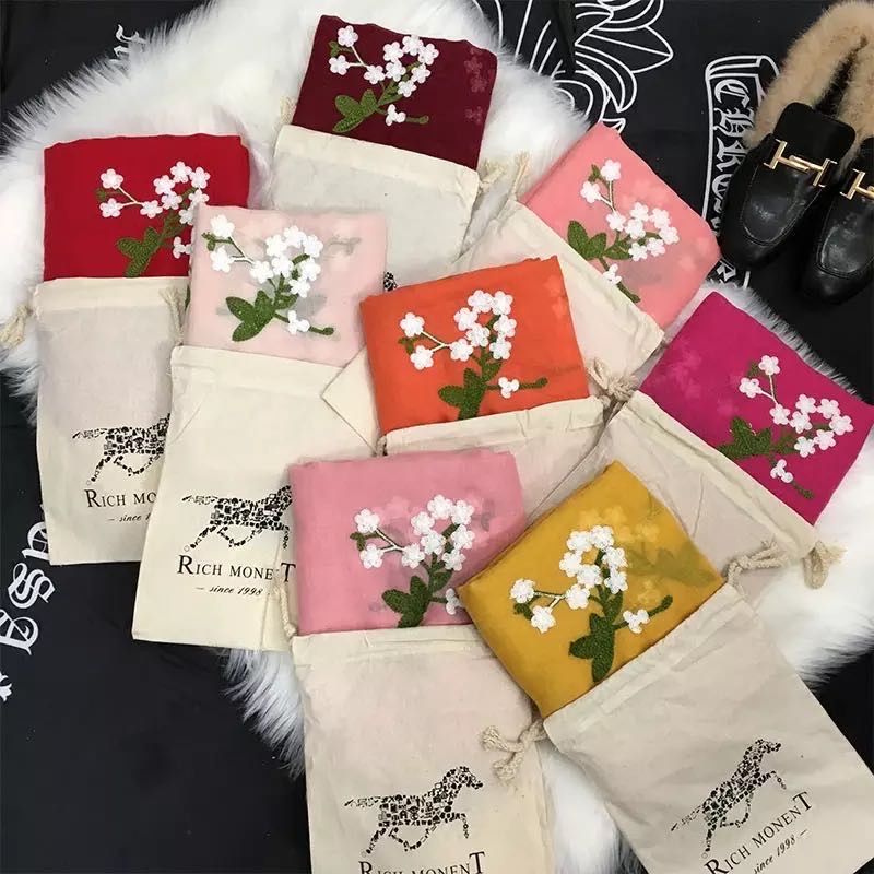 Flower Korean Fashion Casual Scarf Long Shawl Thin full figure