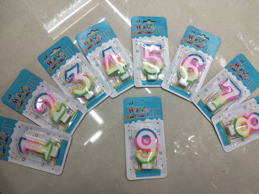 派对装扮用品生日婚礼派对蜡烛华丽金色银色盒装数字蜡烛金色银色图