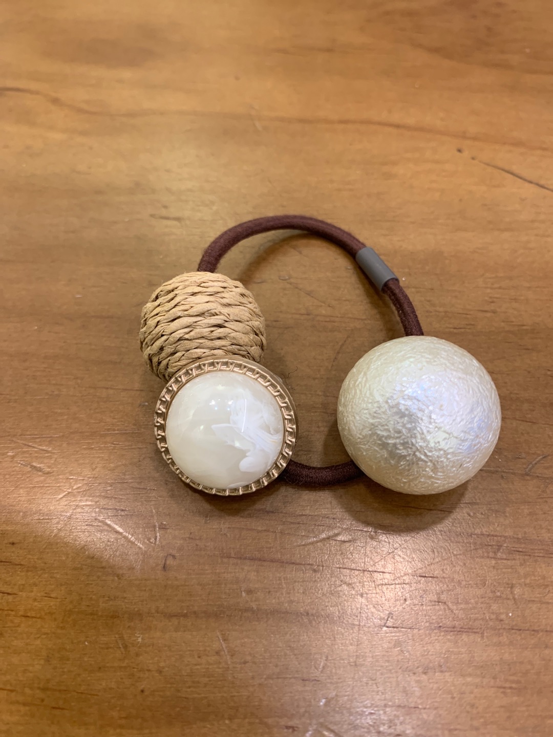 New alloy pearl, hemp rope and rubber band casual hair accessory for girls Specification image