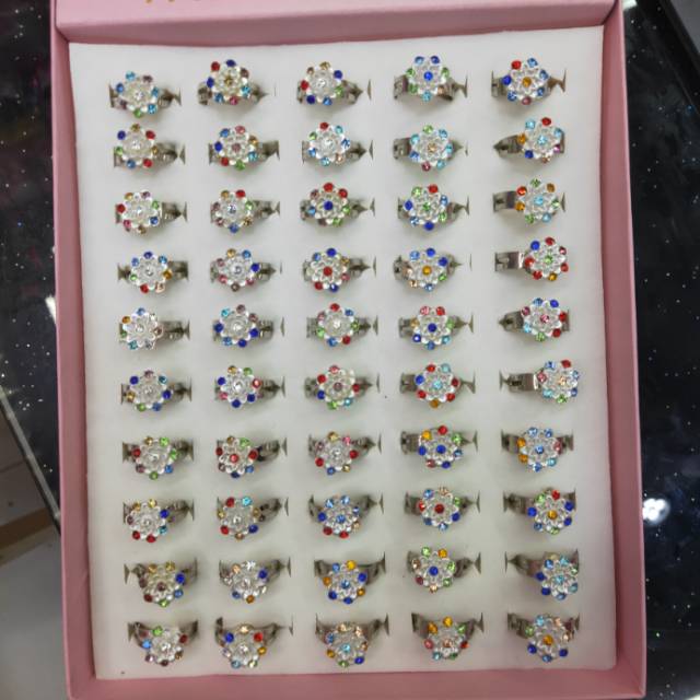 彩钻戒指儿童玩具戒指指环饰品小女孩女童公主可爱卡通钻石