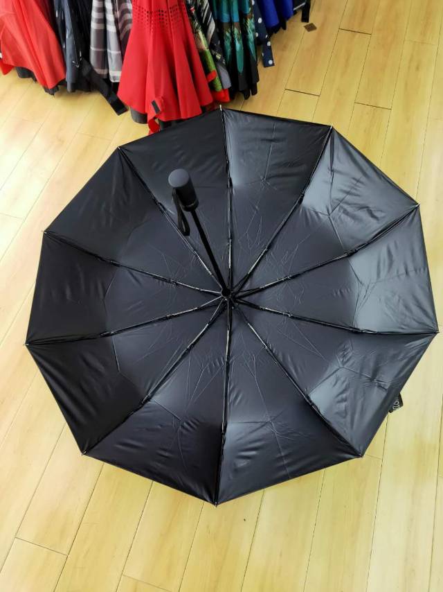 雨伞晴雨两用男女全自动折叠伞纯色简约大号加固定制印logo广告伞细节图