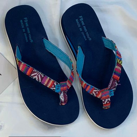 Women's shoes, flip-flops, ethnic-style woven belt women's flip-flops, casual slippers, anti-slip and comfortable details Picture