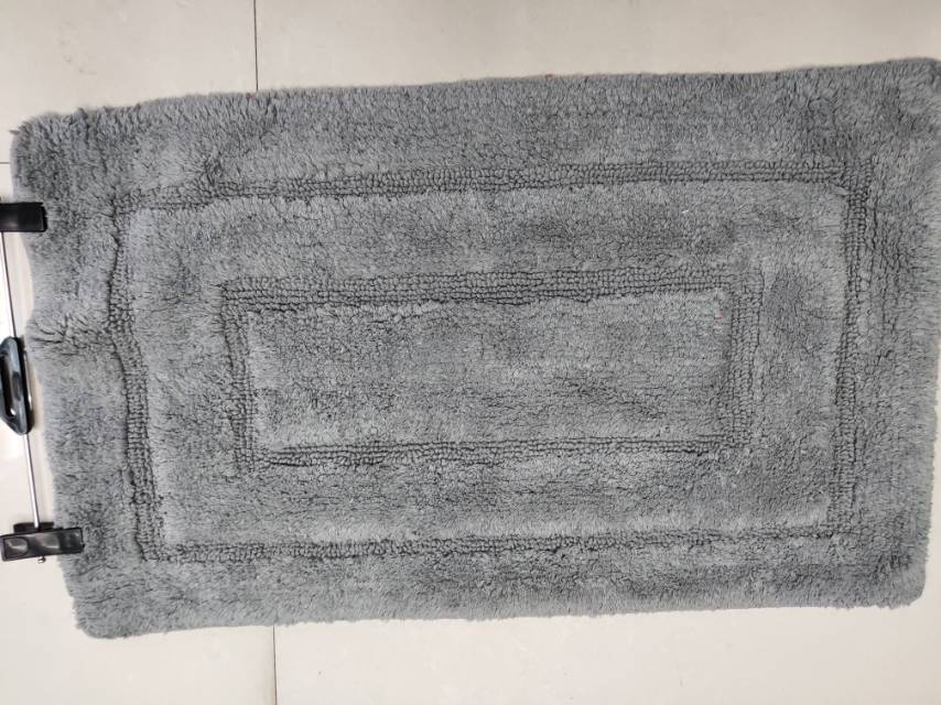 Gray Cotton Bedroom Bathroom Floor Mat