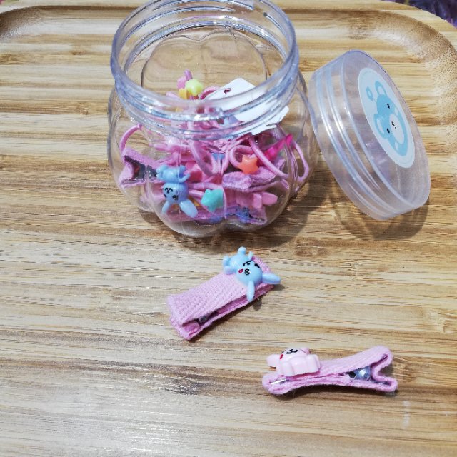 Cartoon children mixed with color hairpin rubber band set headdress thumbnail