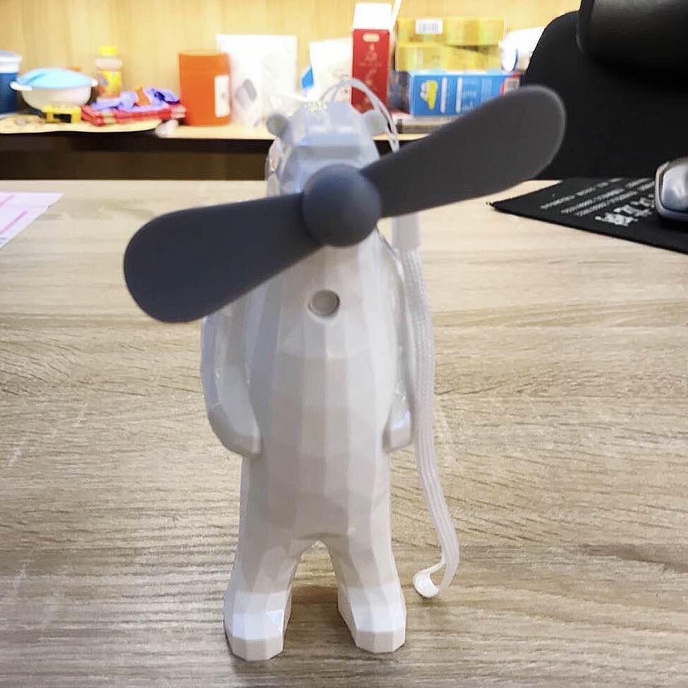USB mini silent small fan, rechargeable spray fan, small student dormitory office portable little white bear