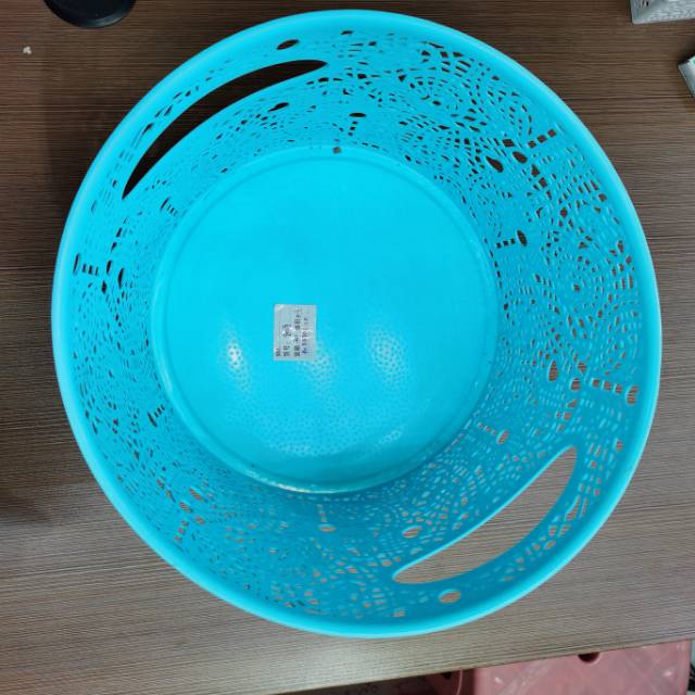 蓝色收纳蓝子加厚买菜购物筐塑料框水果篮