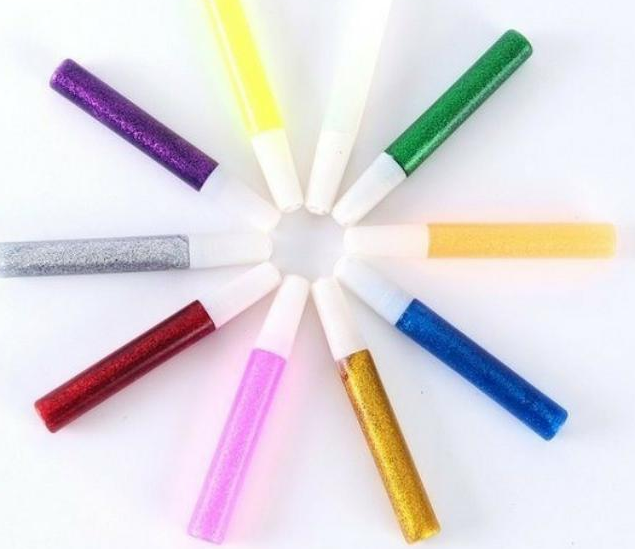 Hand soft glue doodle paint sparkles with baby paint powder color glue pencil thumbnail