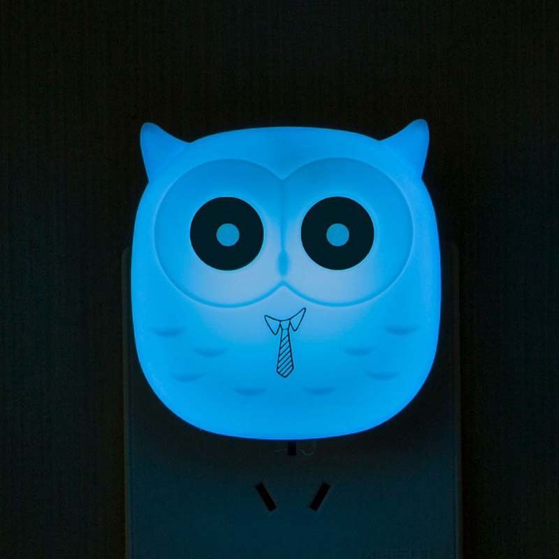 猫头鹰感应小夜灯环保节能光控智能LED感应灯床头卧室灯壁灯产品图