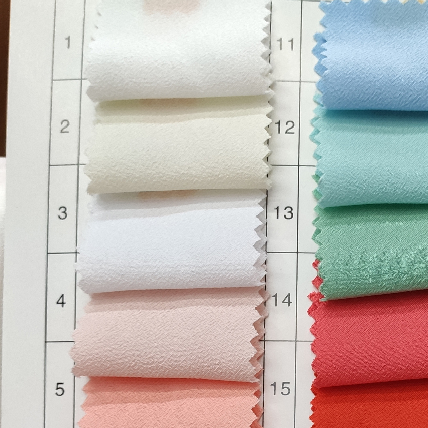 The elastic crepe fabric for clothing is available in multiple colors and the price is negotiable Specification image