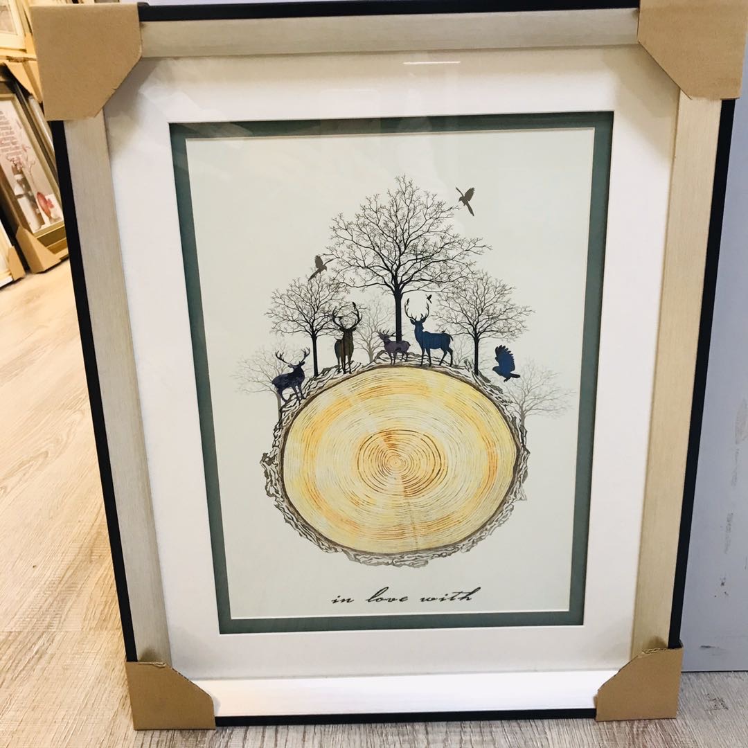 美式客厅装饰画沙发背景墙挂画简美餐厅酒店装饰画