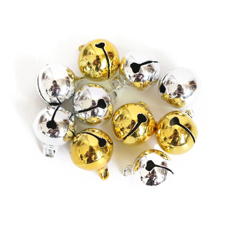 厂家直销铁铃铛 环保电镀银色铃铛 圣诞宠物工艺品一字开口小铃铛产品图
