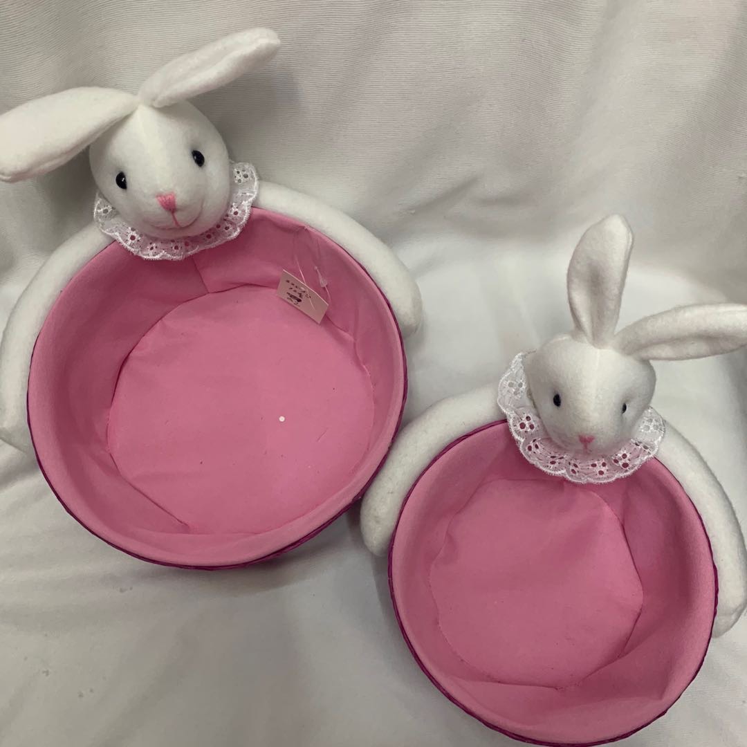 兔子粉色收纳篮储物篮收纳框不同尺寸可定制详情图2