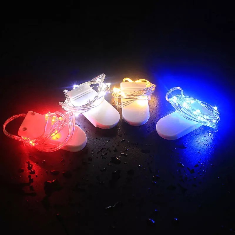 Copper wire Christmas lights, LED light strings, copper wire lights, warm white 2-meter 20-light, CR2032 button battery box Specification image