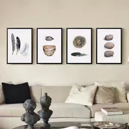 Nordic living room dining room sofa background decorative picture hanging picture bed picture combination picture thumbnail